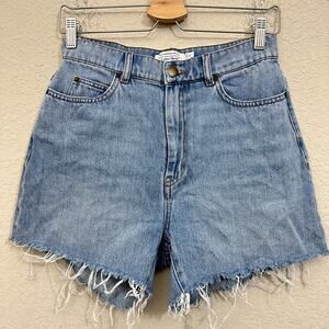 & OTHER STORIES Jean Shorts Blue Denim High Rise Frayed Grunge